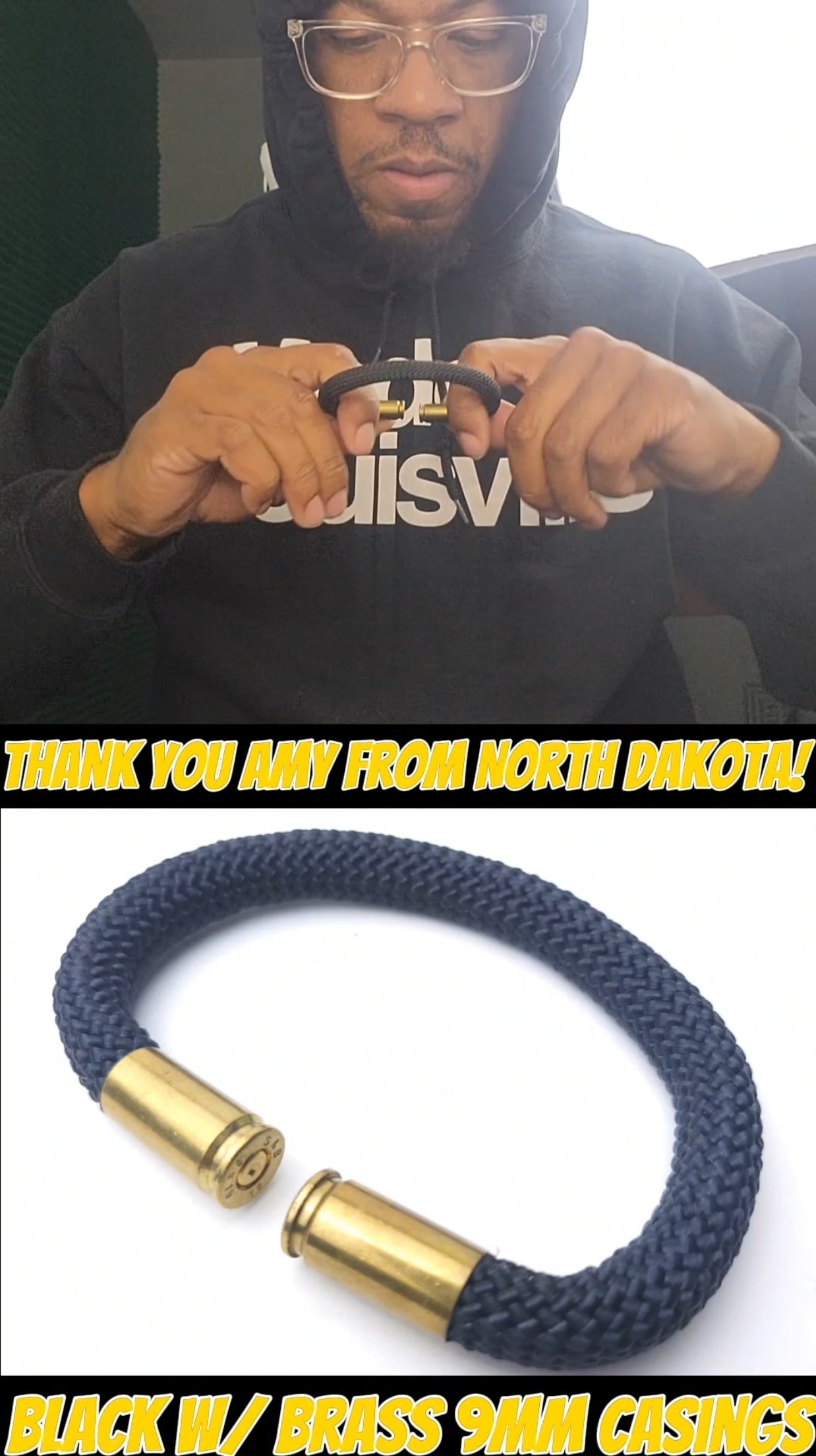 Amy of North Dakota Joins the BearArmy with a Original Black 9mm BearArms Bullet Bracelet