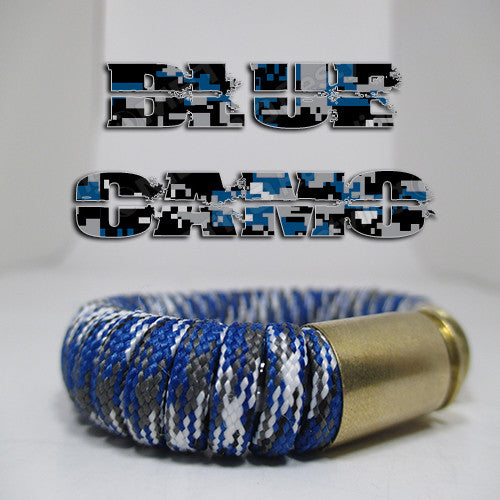 blue camo paracord beararms bullet casings jewelry bracelets