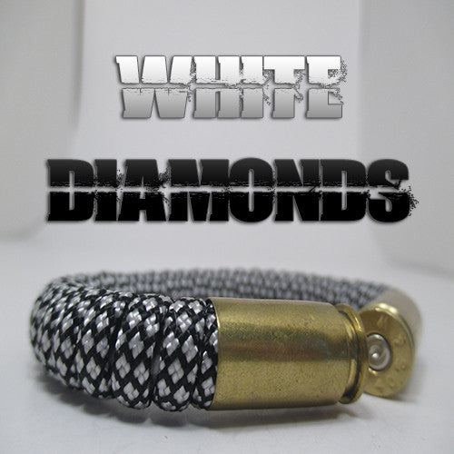 white diamonds paracord beararms bullet casings jewelry bracelets