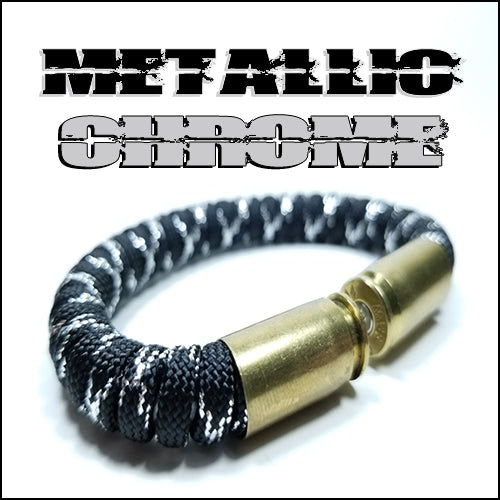 metallic chrome paracord beararms bullet casings bracelet jewelry