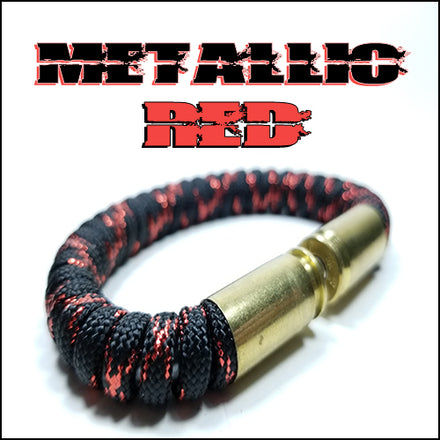 metallic red paracord beararms bullet casings bracelet jewelry