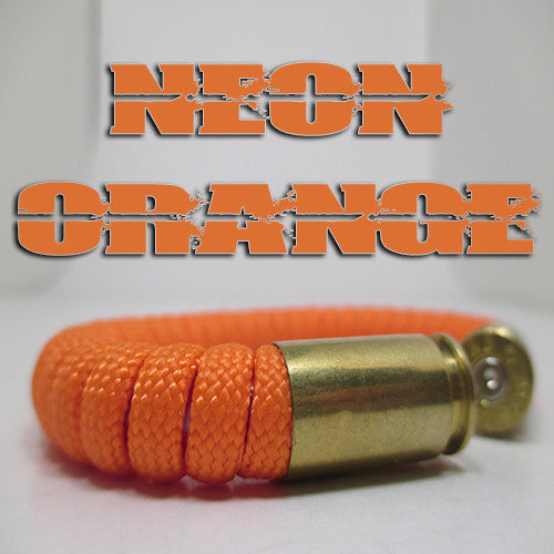 neon orange paracord beararms bullet casing bracelet jewelry