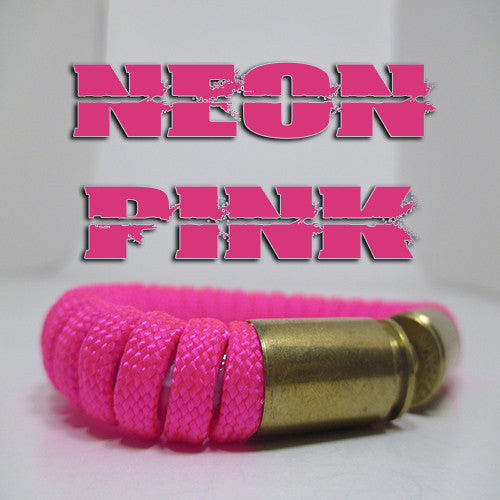 neon pink paracord beararms bullet casing bracelet jewelry