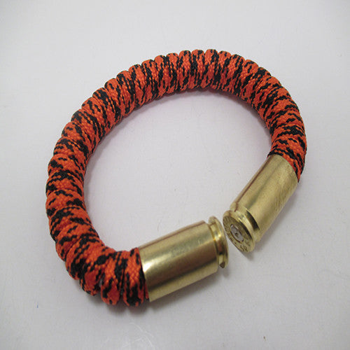 orange camo paracord beararms bullet casing bracelet jewelry