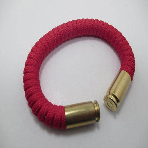 red paracord beararms bullet casing bracelet jewelry