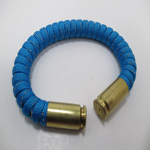 reflective blue paracord beararms bullet casings jewelry bracelets