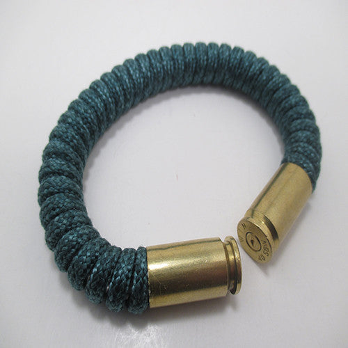 tweed aqua paracord beararms bullet casings jewelry bracelets