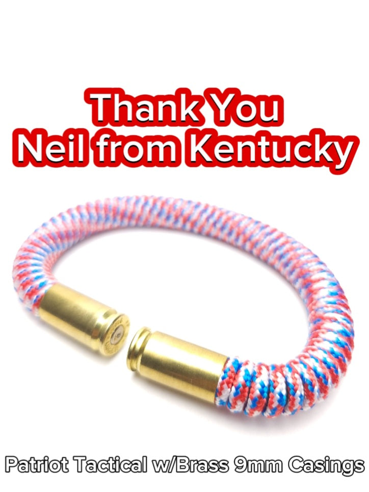 Patriot Paracord 9mm Bullet Bracelet Kentucky order