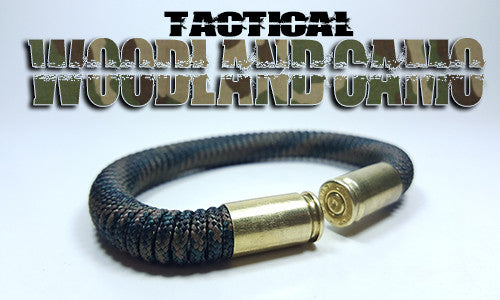 Woodland Camo 9mm Tactical Paracord Bullet Bracelet – Built for Patriots