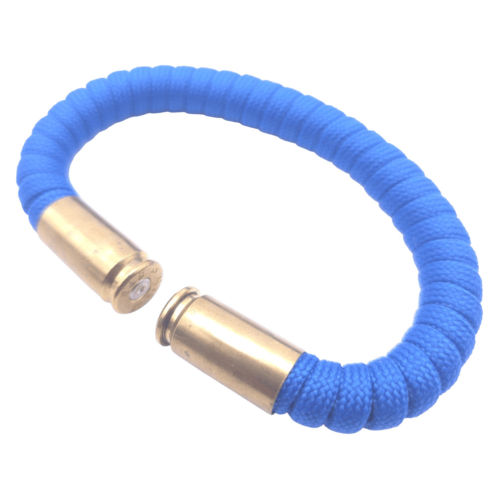 electric blue paracord bullet casing bracelet
