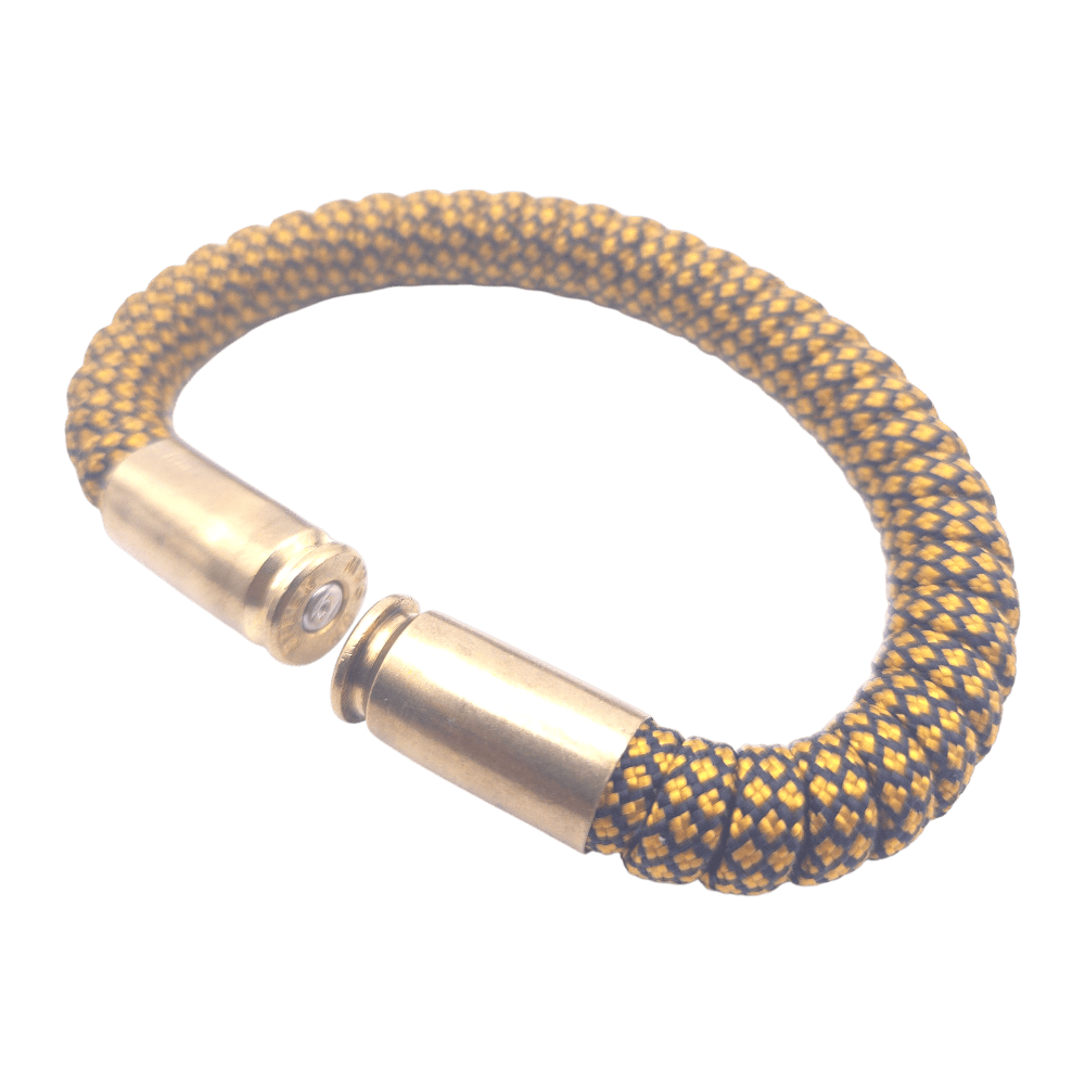 gold diamonds paracord bullet casing bracelet