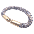  black, silver, green and tan bullet casing bracelet