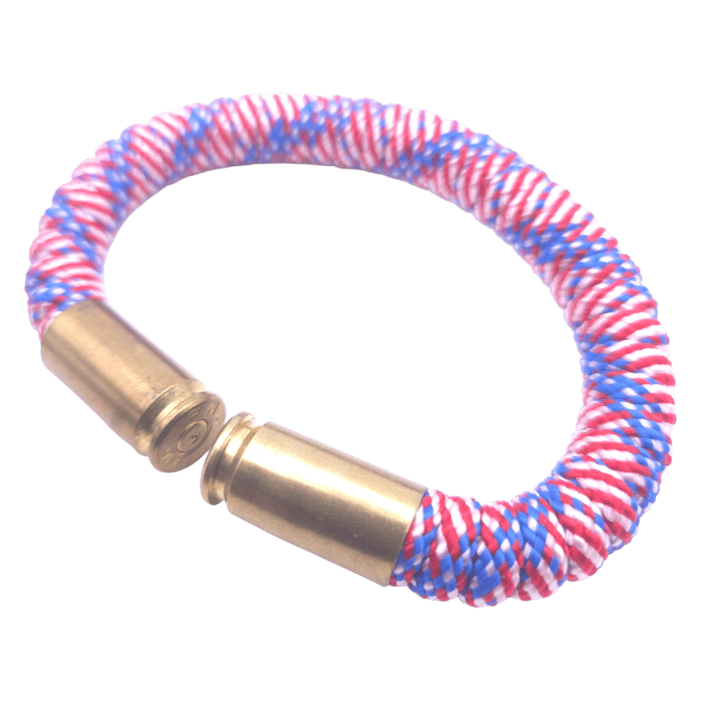 american flag themed paracord bullet casing bracelet