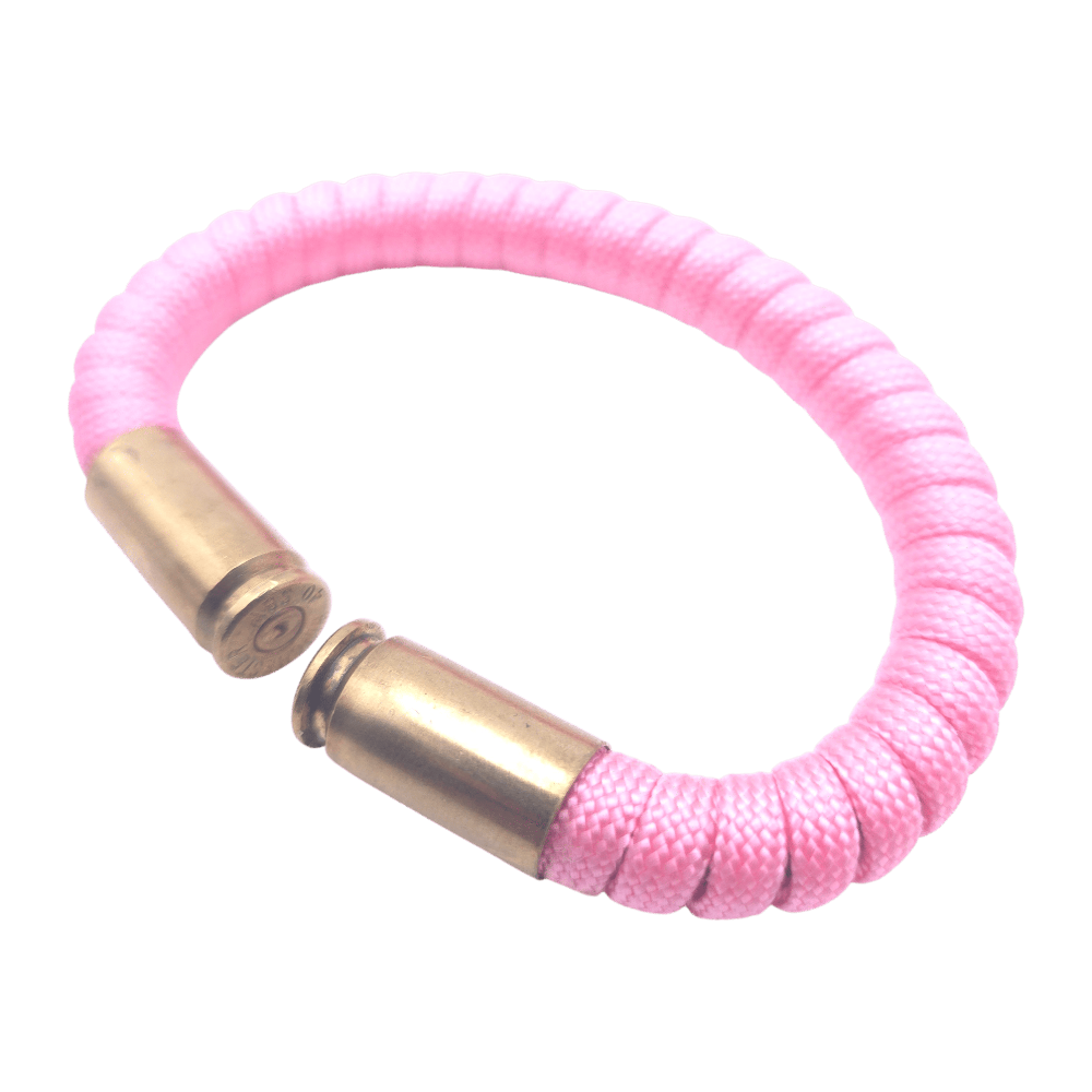 light pink paracord bullet casing bracelet