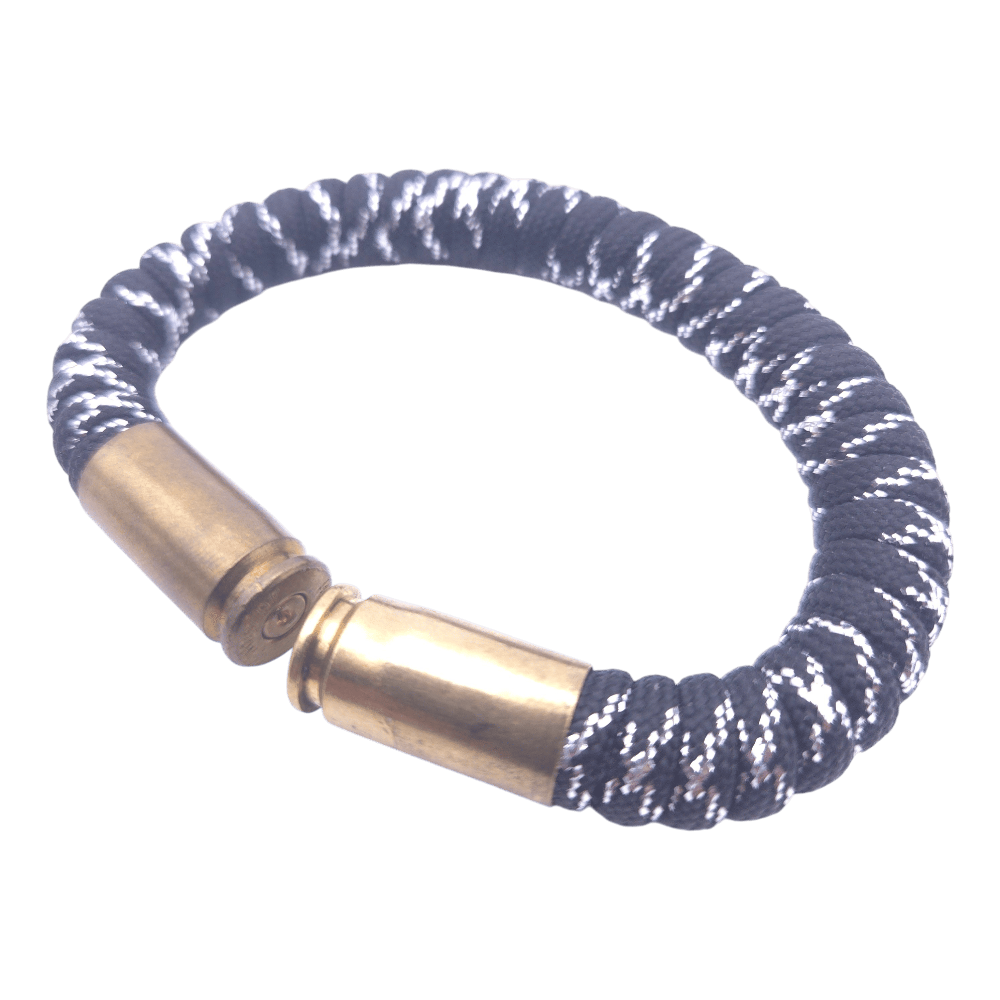 metallic chrome paracord bullet casing bracelet