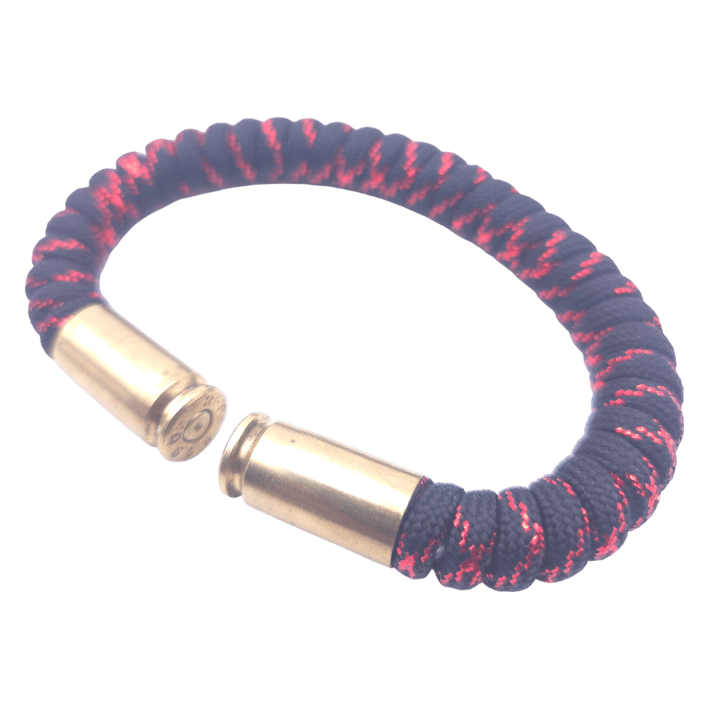 metallic red paracord bullet casing bracelet