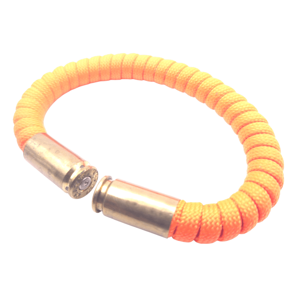 neon orange paracord bullet casing bracelet