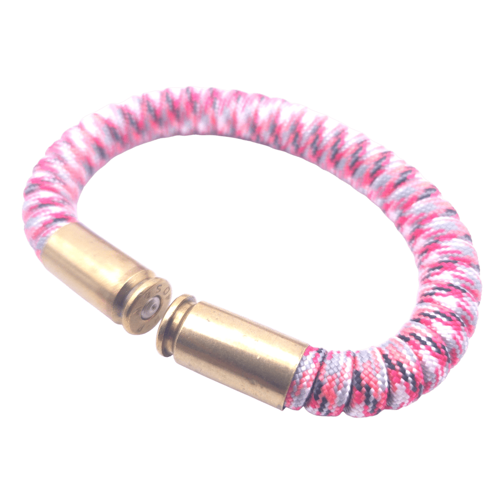 pink camo paracord bullet casing bracelet