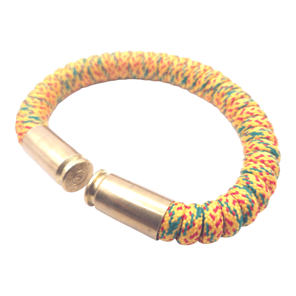 rasta paracord bullet casing bracelet