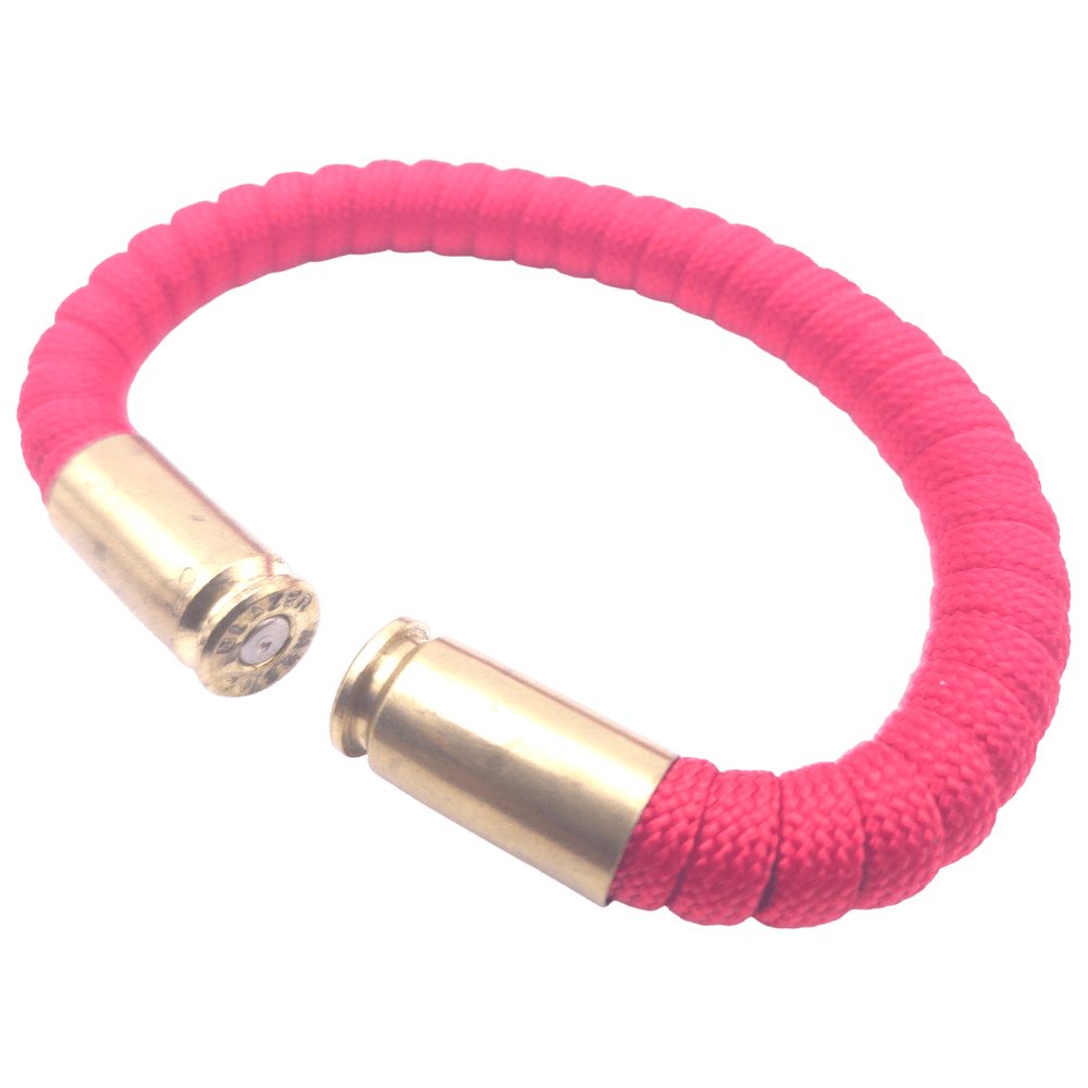 red paracord bullet casing bracelet