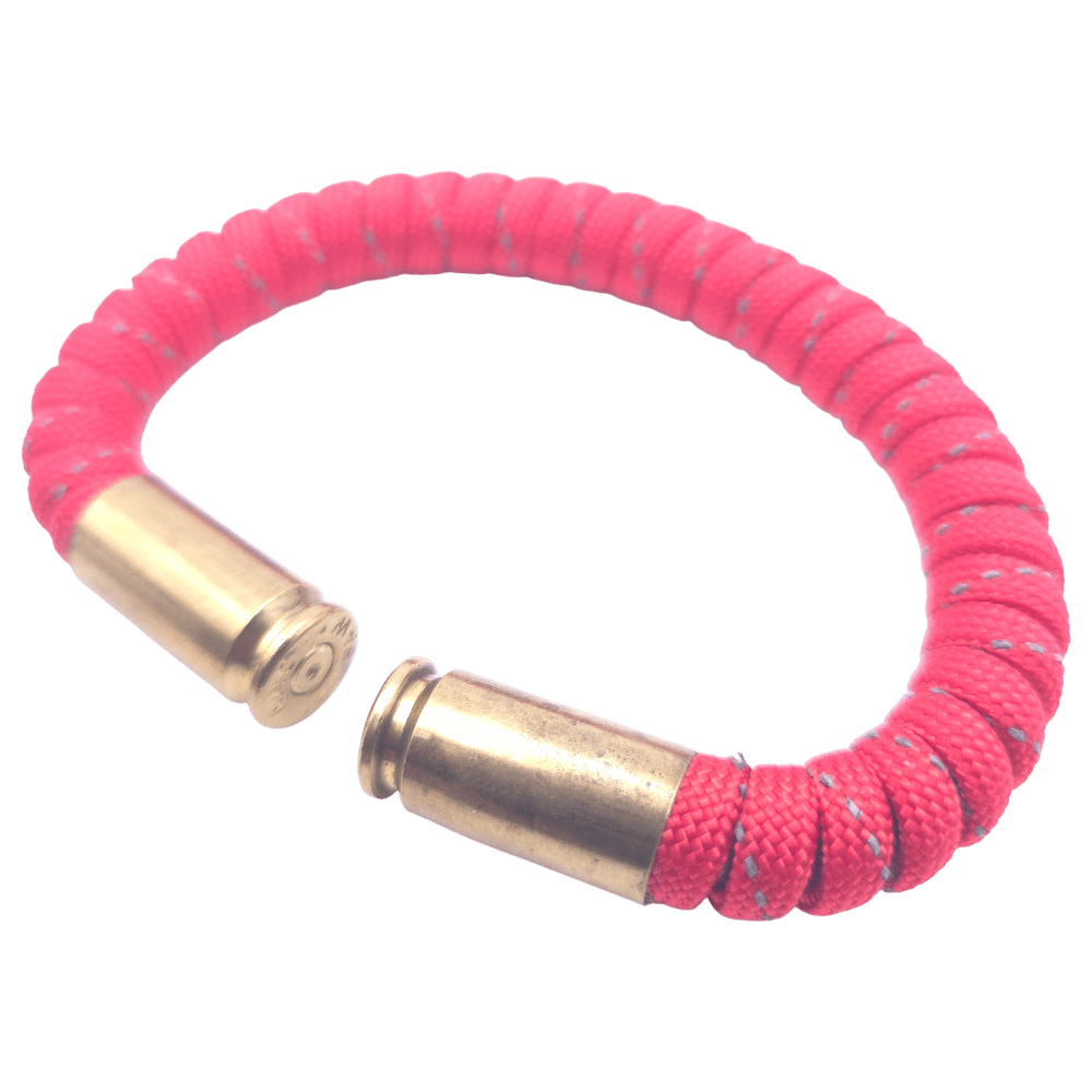 reflective red paracord bullet casing bracelet
