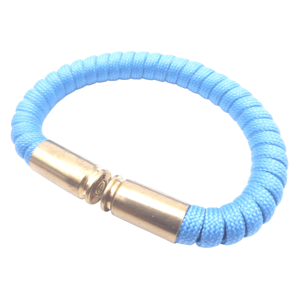tarheel blue paracord bullet casing bracelet