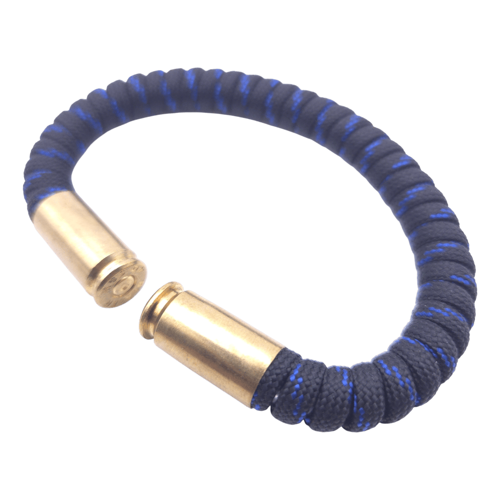 thin blue line paracord bullet casing bracelet