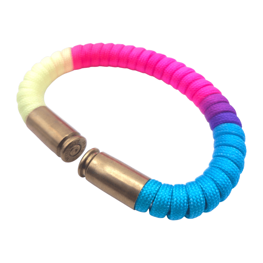tie die paracord bullet casing bracelet