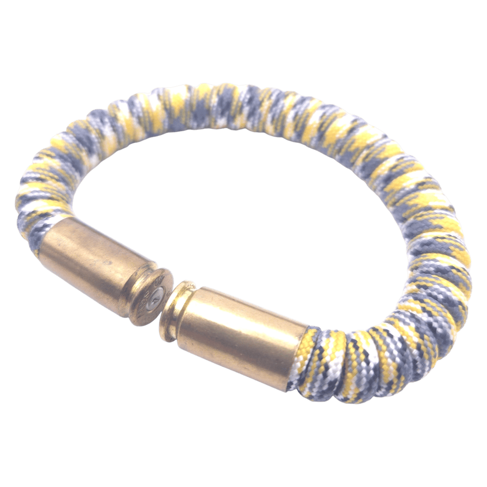yellow camo paracord bullet casing bracelet