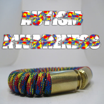 Autism Awareness Paracord 6 Inches (Small) / Nickel .45ACP