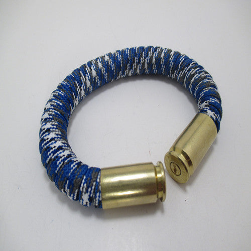 blue camo paracord beararms bullet casings jewelry bracelets