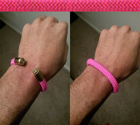 pink beararms bullet casing bracelet jewelry
