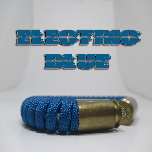 Electric Blue Paracord 8 Inches (Large) / Brass .40S&W