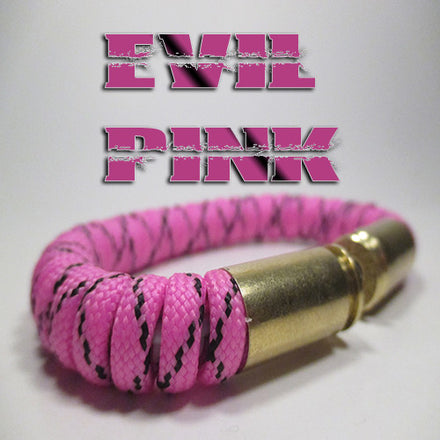 evil pink paracord beararms bullet casings jewelry bracelets