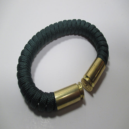 hunter green paracord beararms bullet casing bracelet jewelry