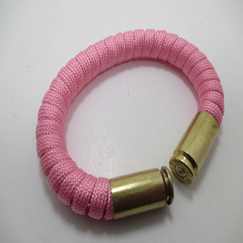 light pink paracord beararms bullet casings jewelry bracelets