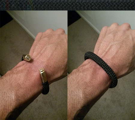 black 9mm bullet bracelet