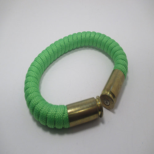 neon green paracord beararms bullet casing bracelet jewelry