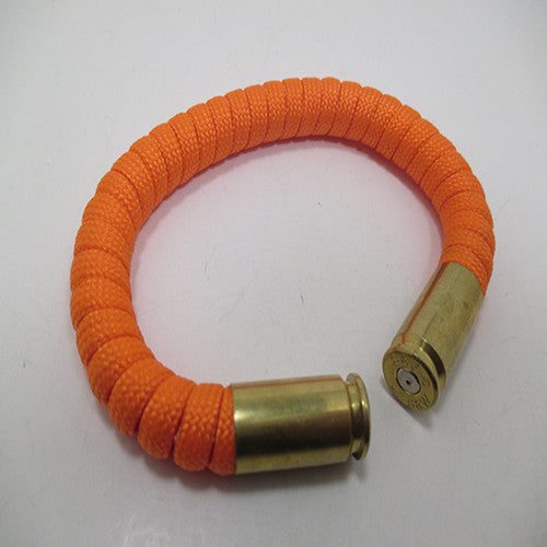 neon orange paracord beararms bullet casing bracelet jewelry