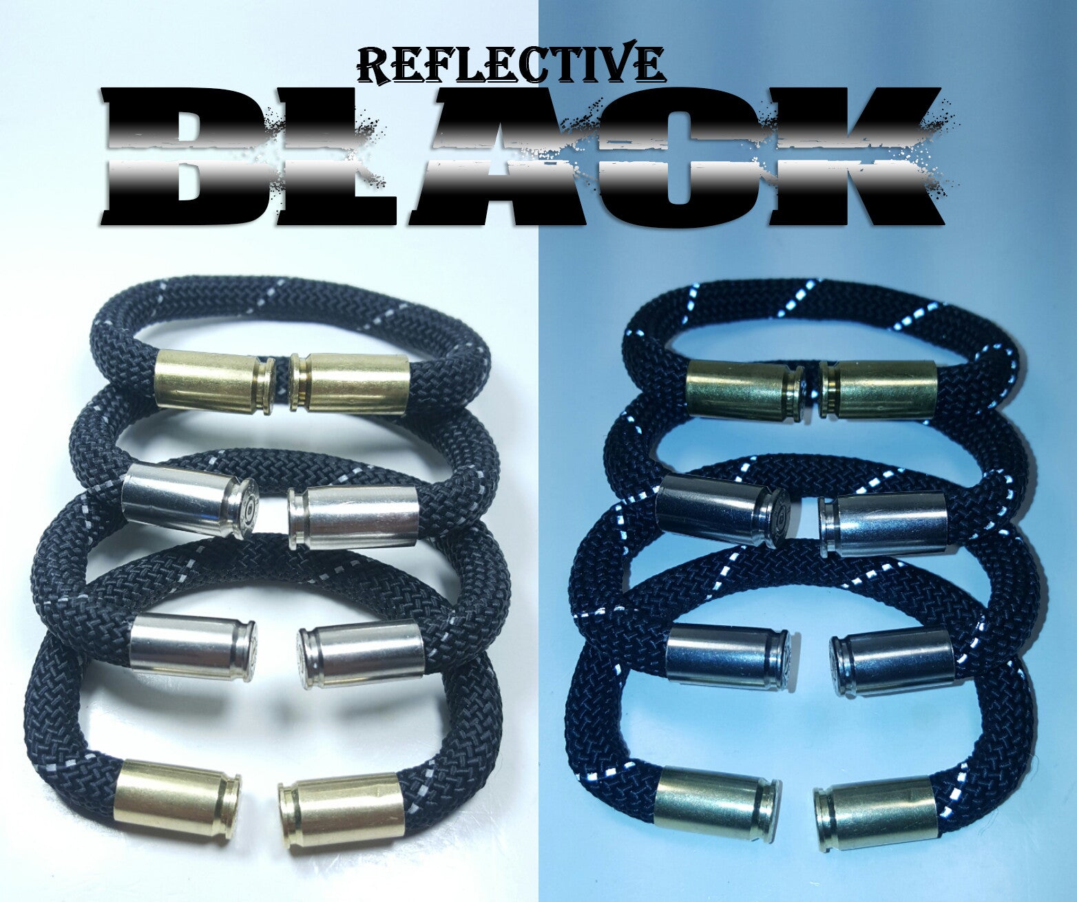 reflective black original beararms bullet casings bracelet jewelry