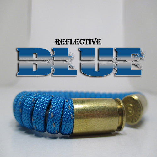 reflective blue paracord beararms bullet casings jewelry bracelets