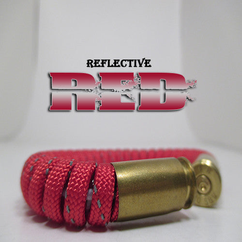 reflective red paracord beararms bullet casings jewelry bracelets