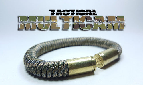 Multicam tactical 275 paracord beararms bullet casings bracelet jewelry