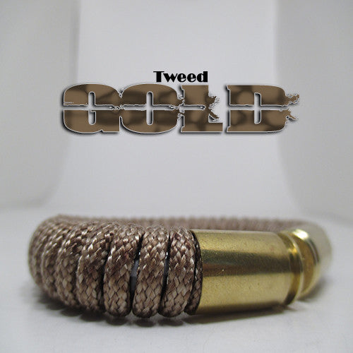 tweed gold paracord beararms bullet casings jewelry bracelets