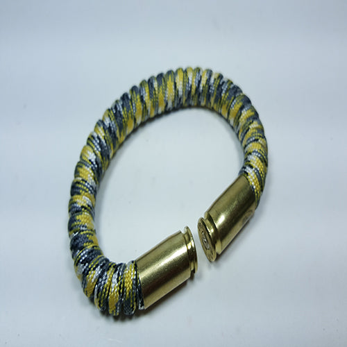 yellow camo paracord beararms bullet casings bracelet jewelry